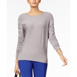 ALFANI Ruched Long Sleeve Sweater